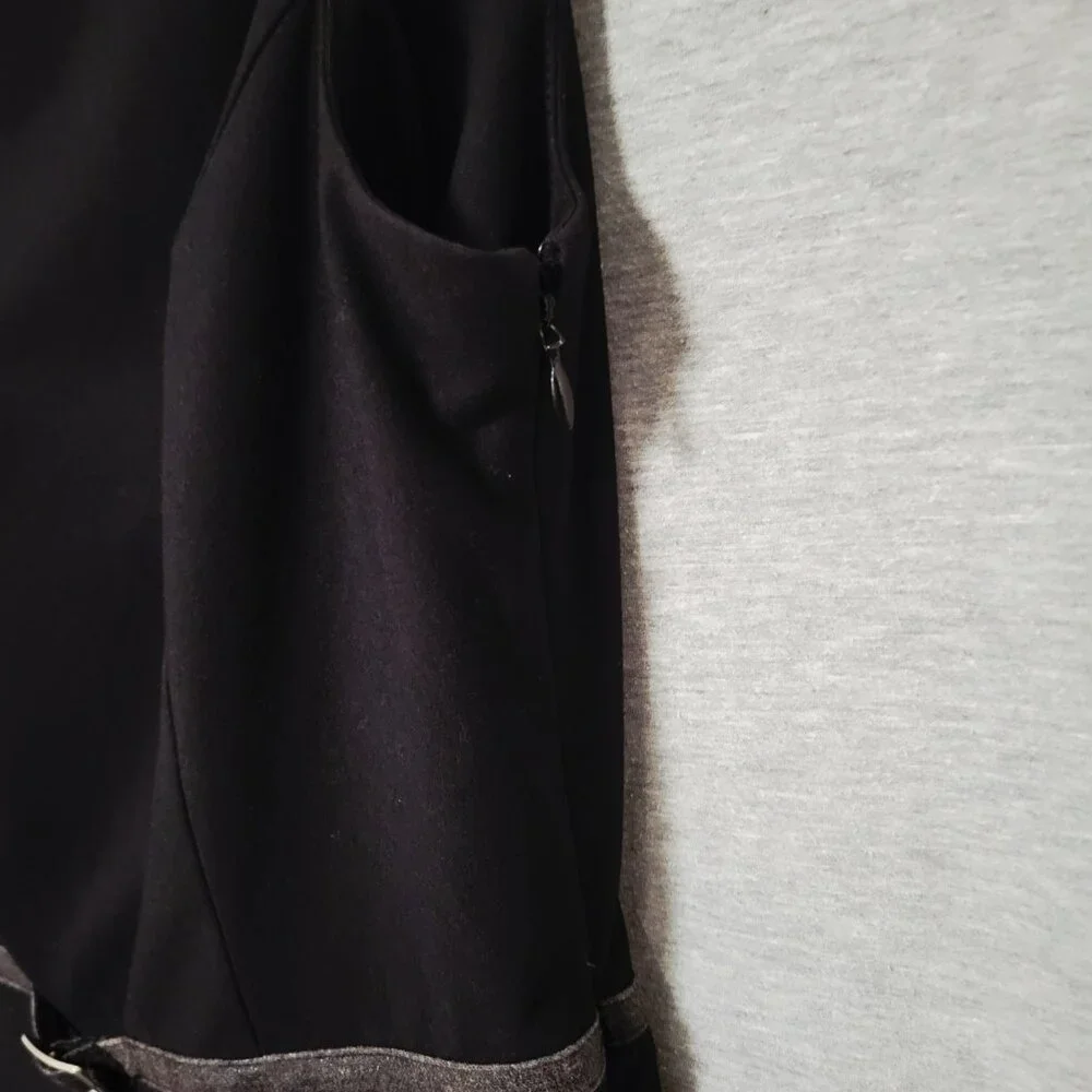 Women's The Limited Sleeveless Black Little Dress with Front Slit Size 2 - Picture 5 of 7